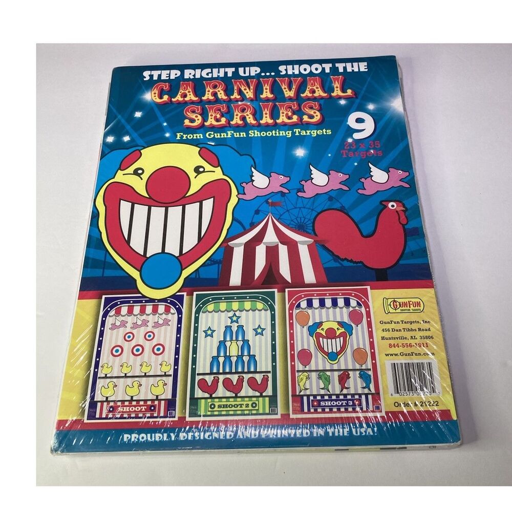 GunFun Carnival Series 9 Multicolor Paper Shooting Targets 23x35 in